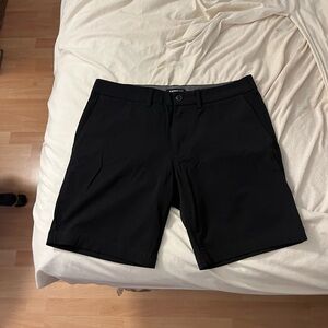 Express Performance Chino Shorts Black 32 Waist 8” Inseam